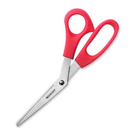 Acme United Westcott All Purpose Value Scissors, 8"L Bent, Red 10703
